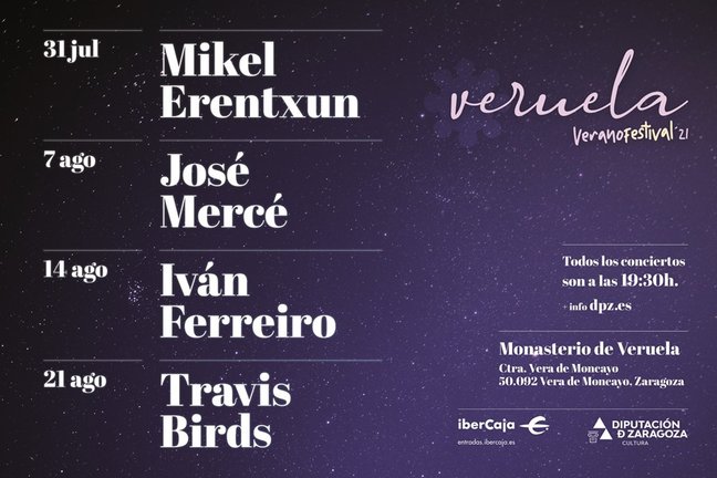 El concierto de Mikel Erentxun abre este sábado el festival Veruela Verano 2021.
