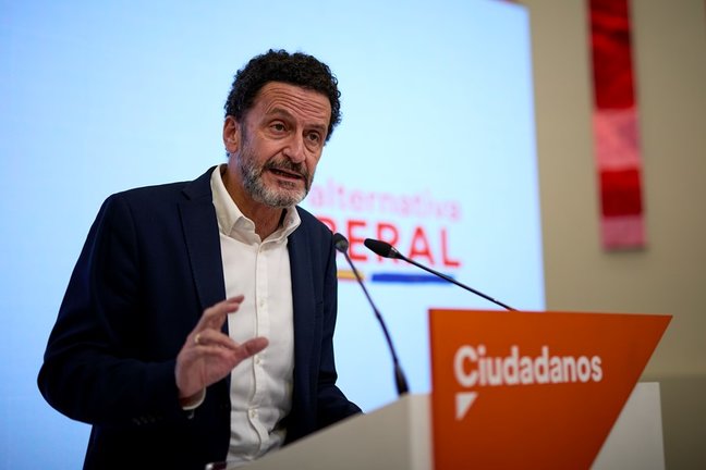 El vicesecretario general y portavoz del Comité Ejecutivo de Ciudadanos, Edmundo Bal, durante una rueda de prensa en la sede nacional del partido, a 7 de julio de 2021, en Madrid (España). 