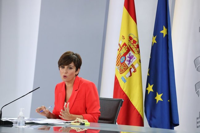 La ministra Portavoz, Isabel Rodríguez, interviene en una rueda de prensa posterior al Consejo de Ministros