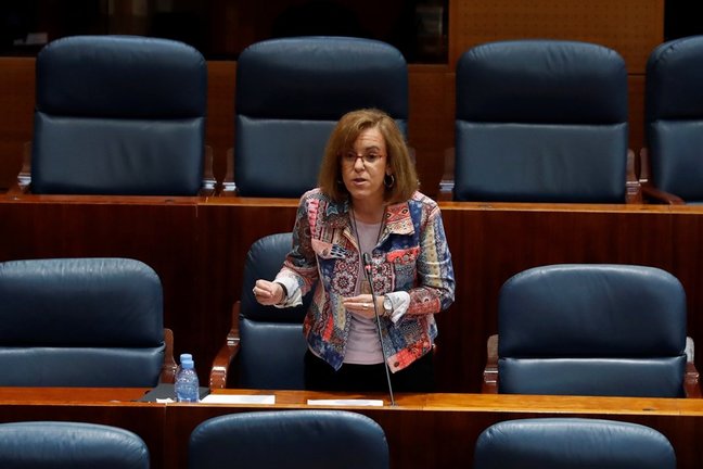 Archivo - La diputada del PSOE Purificación Causapié durante su intervención en el pleno que la Asamblea de Madrid. En Madrid, (España), a 21 de mayo de 2020.