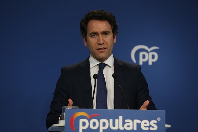 Archivo - El secretario general del Partido Popular, Teodoro García Egea, ofrece una rueda de prensa posterior a la reunión del Comité de Dirección del PP, a 31 de mayo de 2021, en Madrid (España).