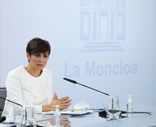 La ministra Portavoz, Isabel Rodríguez, interviene en una rueda de prensa posterior a la reunión del Consejo de Ministros.