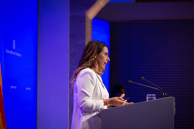 La portavoz del Govern de la Generalitat, Patrícia Plaja, en rueda de prensa