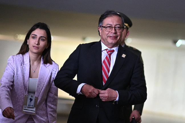 El presidente de Colombia, Gustavo Petro, junto con Laura Sarabia, en una fotografía de archivo. EFE/ Andre Borges
