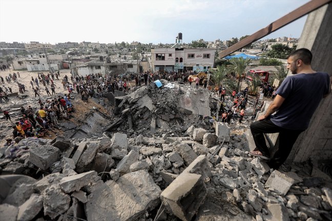 Viviendas derruídas en la Franja de Gaza