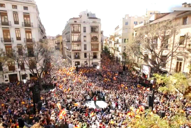 Manifestación contra la amnistía este domingo en Valencia. TWITTER