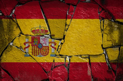 Bandera de España rota
