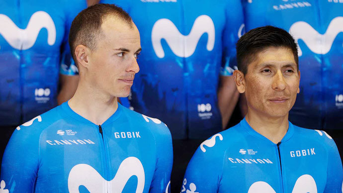 Los ciclistas enric Mas y Nairo Quintana. / e.p.