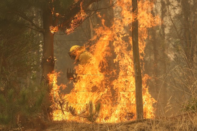 Vista de un incendio en Chile. EP / Archivo
