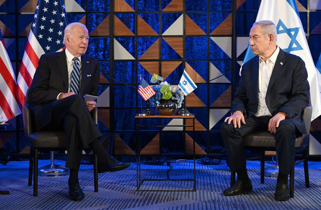 El presidente de Estados Unidos, Joe Biden, junto al primer ministro israelí, Benjamin Netanyahu. EP / Archivo