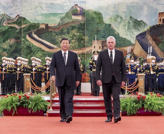 El presidente cubano, Miguel Díaz-Canel, y su homólogo chino, Xi Jinping. Archivo