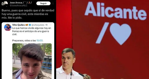 Captura de pantalla del tuit del asesor del PSOE amenazando al periodista.