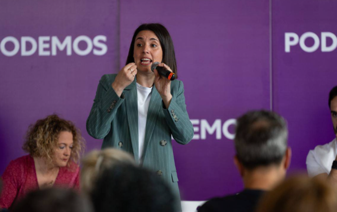 La secretaria Política de Podemos y cabeza de lista del partido a las elecciones europeas, Irene Montero, ayer en Santander. / e.p.