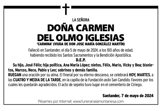 La Señora Doña Carmen del Olmo Iglesias