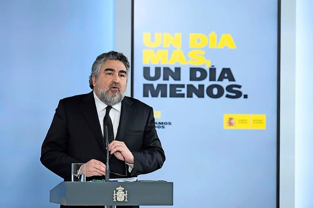 El ministro de Cultura y Deporte, Jos&eacute; Manuel Rodr&iacute;guez Uribes, durante la rueda de prensa posterior a la reuni&oacute;n del Consejo de Ministros.