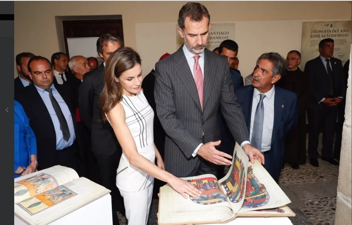    Los Reyes de Espa&ntilde;a, Felipe VI y Letizia, durante una anterior visita a Cantabria, concretamente al monasterio de Santo Toribio