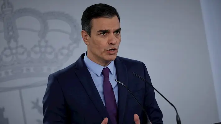 El presidente del Gobierno, Pedro S&aacute;nchez, ofrece la &uacute;ltima rueda de prensa posterior a la reuni&oacute;n del Consejo de Ministros y antes de las vacaciones, en Moncloa, en Madrid (Espa&ntilde;a), a 4 de agosto de 2020 - Jes&uacute;s Hell&iacute;n - Europa Press
