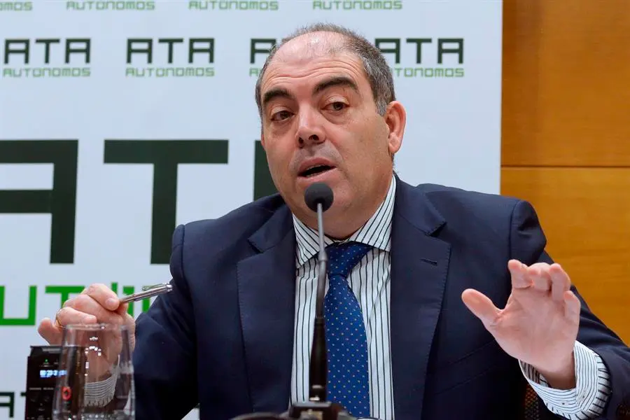 El presidente nacional de las Asociaciones de Trabajadores Aut&oacute;nomos (ATA), Lorenzo Amor. EFE/Nacho Gallego/Archivo