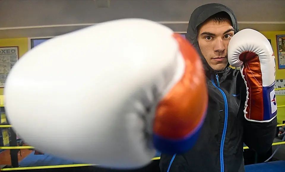 Sergio Garc&iacute;a en el gimansio Kronk donde entrena desde que comenz&oacute; a boxear. / Hardy