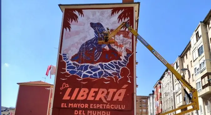 Mural en un edifici de Santander.