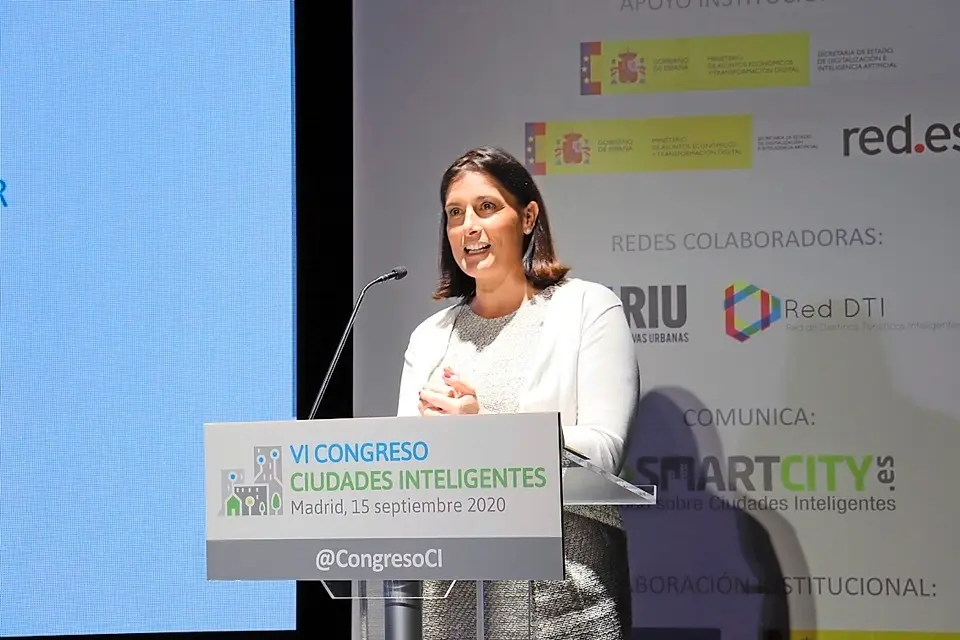 Intervenci&oacute;n de Gema Igual en la cita madrile&ntilde;a. / ALERTA