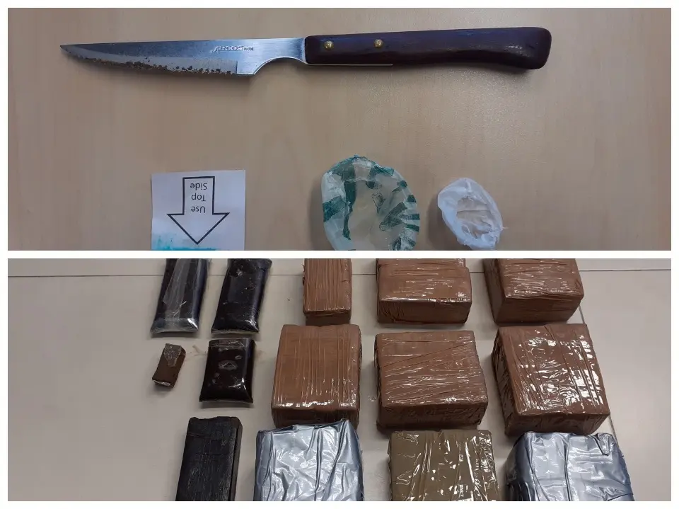 Los agentes incautaron 10 kg de hach&iacute;s. / Polic&iacute;a Nacional
