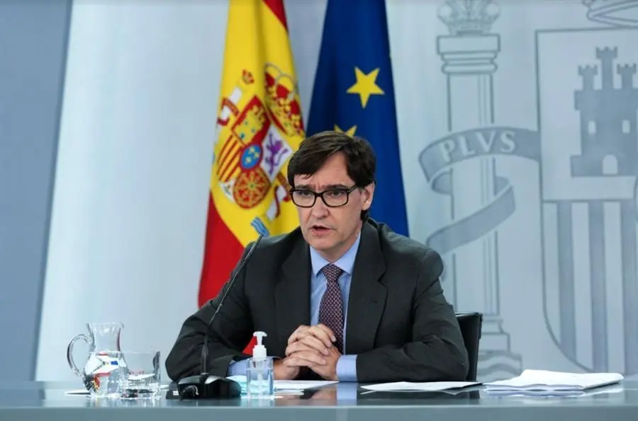 El ministro de Sanidad, Salvador Illa, durante la rueda de prensa. EFE