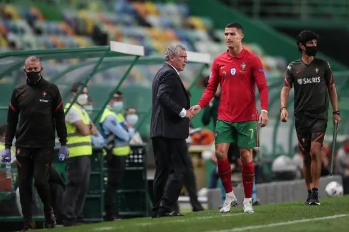 Cristiano Ronaldo durante el partido con la selecci&oacute;n de Portugal.