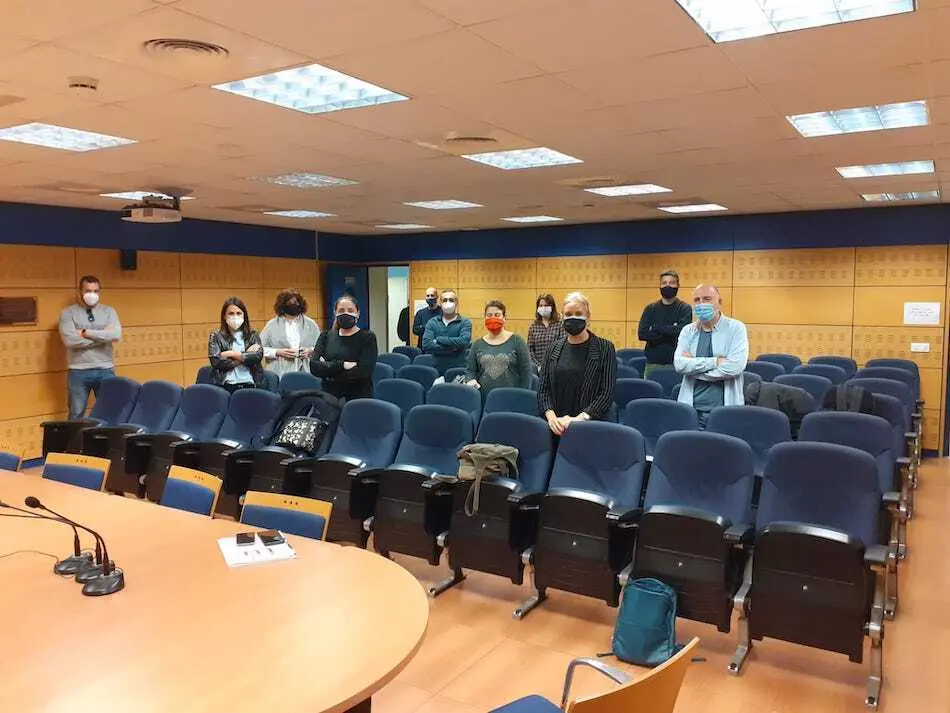 Delegados de los sindicatos de la Junta de Personal Docente -UGT, STEC, ANPE, CCOO, TU y CSIF- en Educaci&oacute;n. / ALERTA