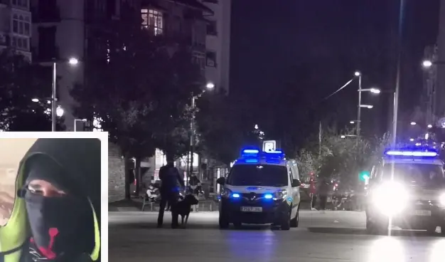 Abajo a la izquierda el supuesto instigador de los disturbios en Santander. / ALERTA