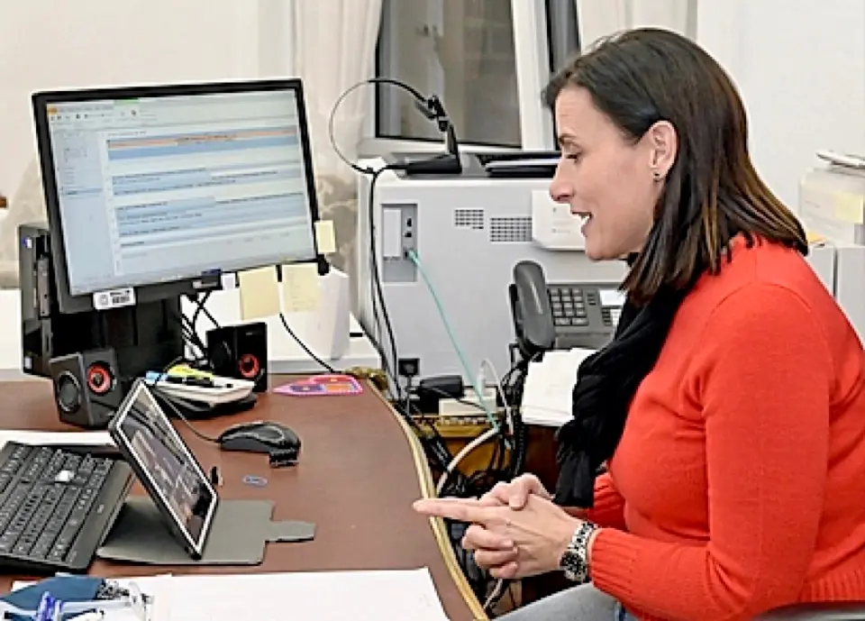 Gema Igual inaugurando de forma telem&aacute;tica el proyecto. / ALERTA