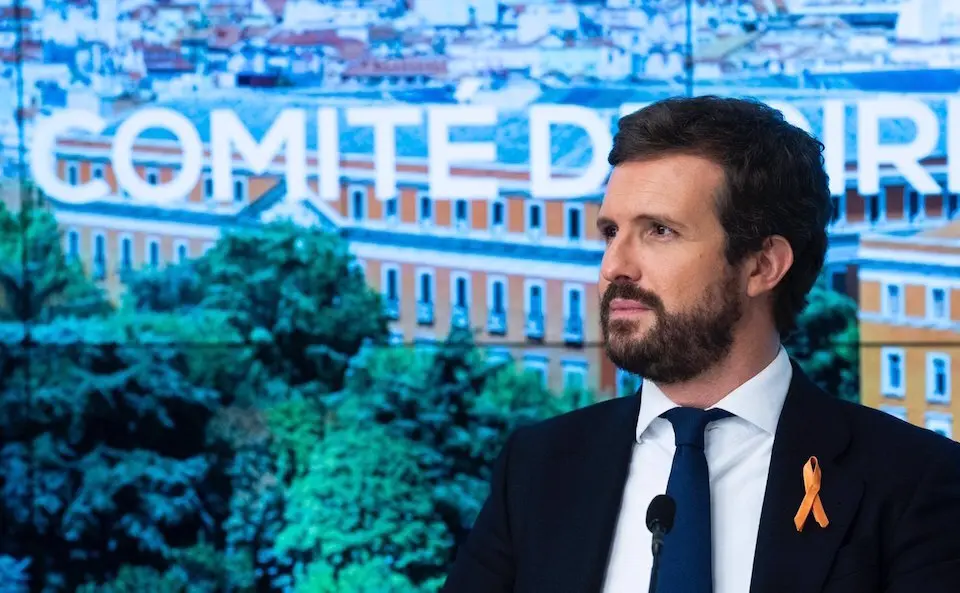 El l&iacute;der del PP, Pablo Casado, preside la reuni&oacute;n del comit&eacute; de direcci&oacute;n del PP. / E. PRESS