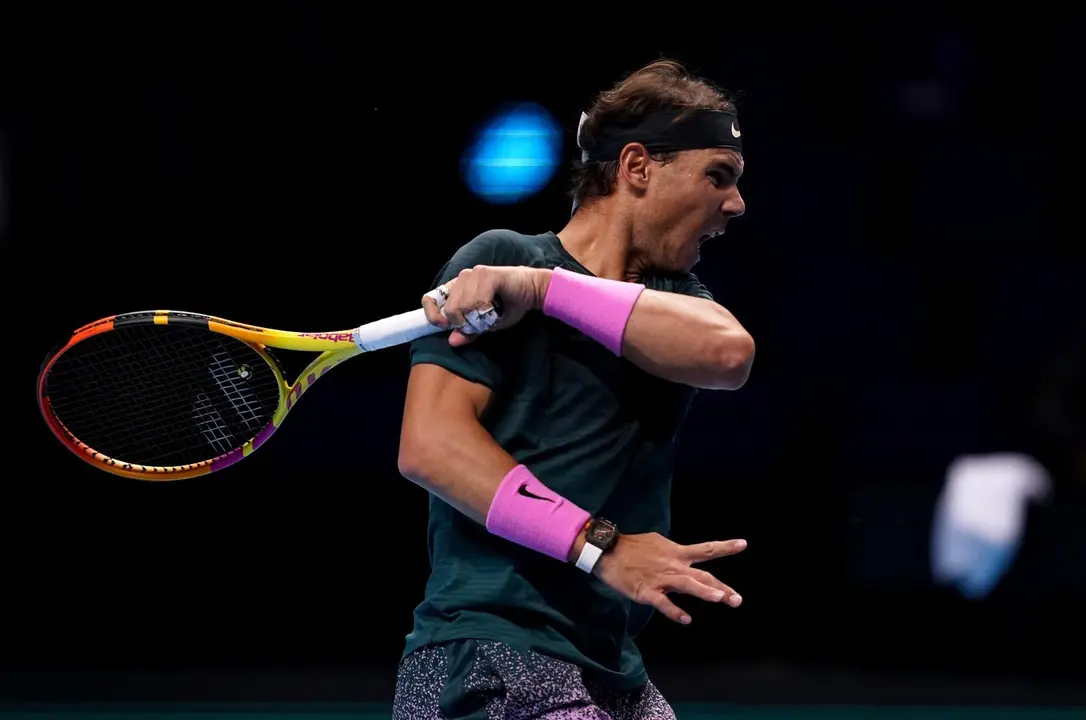 Rafa Nadal durante el encuentro en Londres. / E. PRESS