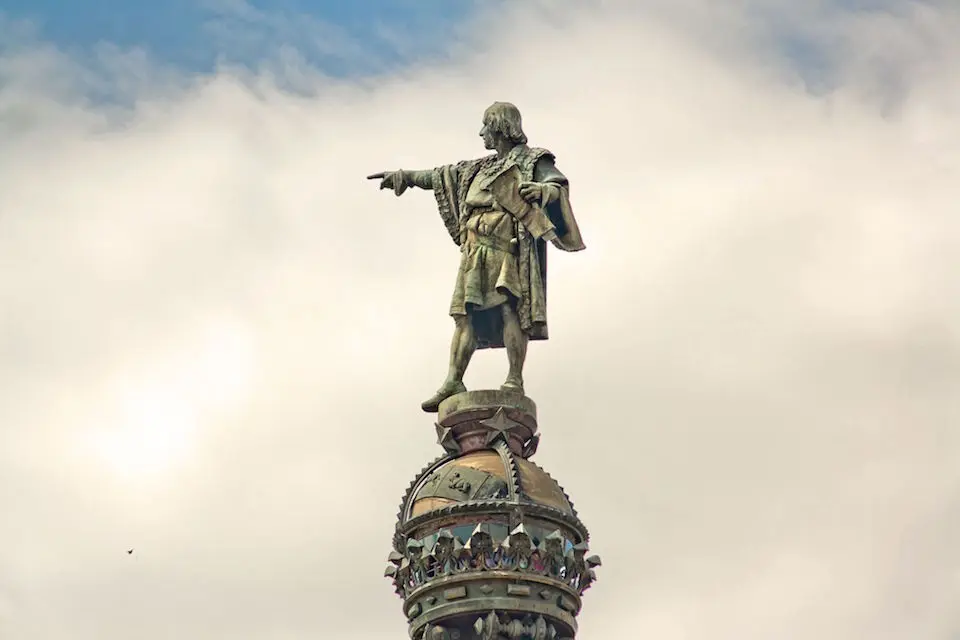 Estatua de Cristobal Col&oacute;n en la Rambla de Barcelona. / ARCHIVO