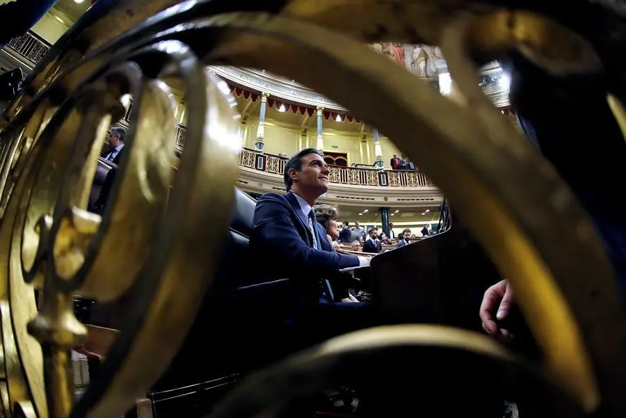 El presidente del Gobierno, Pedro S&aacute;nchez, en el Congreso de los Diputados. EFE/Juan Carlos Hidalgo