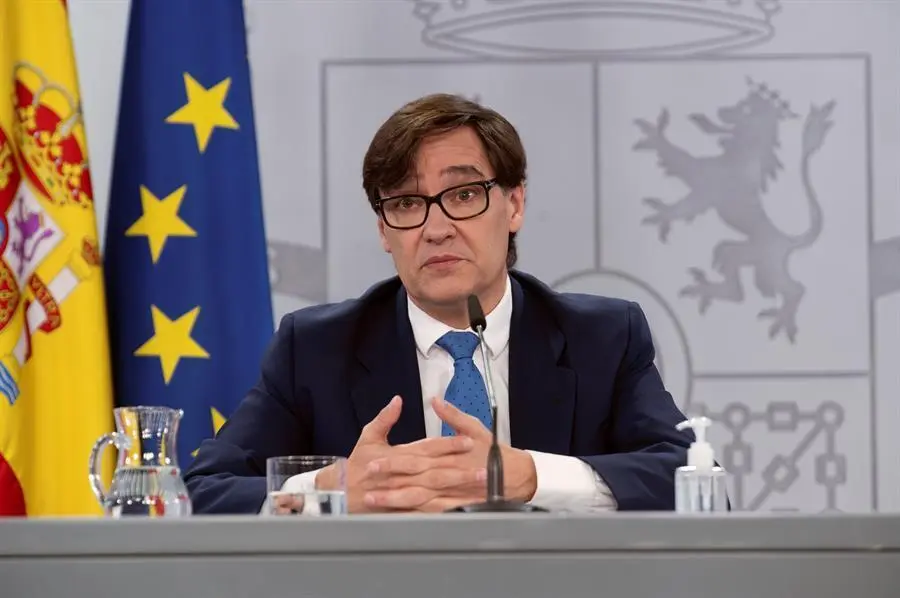 El ministro de Sanidad, Salvador Illa, durante la rueda de prensa que ha ofrecido este viernes. EFE/Moncloa/Borja Puig de la Bellacasa