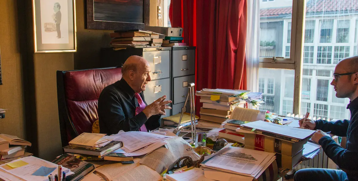 Juan Hormaechea en una de sus &uacute;ltimas entrevistas con el periodista de ALERTA, Gerardo Tard&iacute;o. / ARCHIVO ALERTA