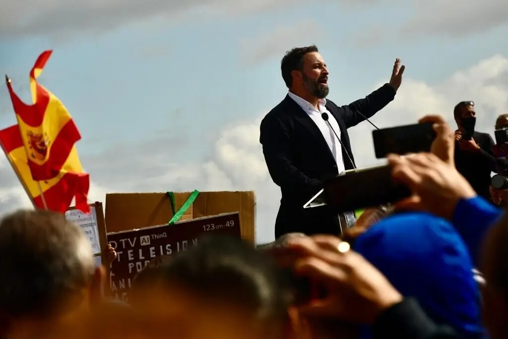 El presidente de Vox, Santiago Abascal, este s&aacute;bado en Lanzarote
