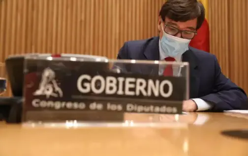 El ministro de Sanidad, Salvador Illa, durante la Comisi&oacute;n de Sanidad y Consumo del Congreso de los Diputados, en Madrid, (Espa&ntilde;a), a 8 de octubre de 2020. - Pool - Archivo