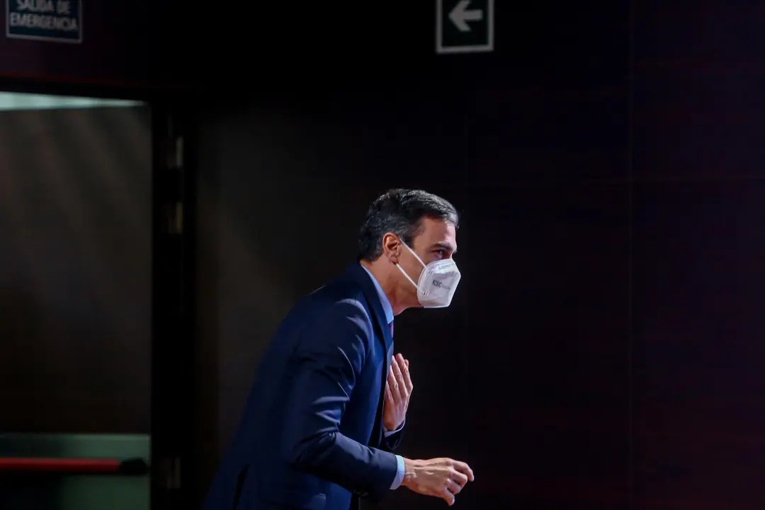 El presidente del Gobierno, Pedro S&aacute;nchez, presenta el Programa Misiones de Ciencia e Innovaci&oacute;n, en el Museo de Ciencia y Tecnolog&iacute;a (MUNCYT), en Alcobendas, Madrid (Espa&ntilde;a), a 9 de diciembre de 2020.