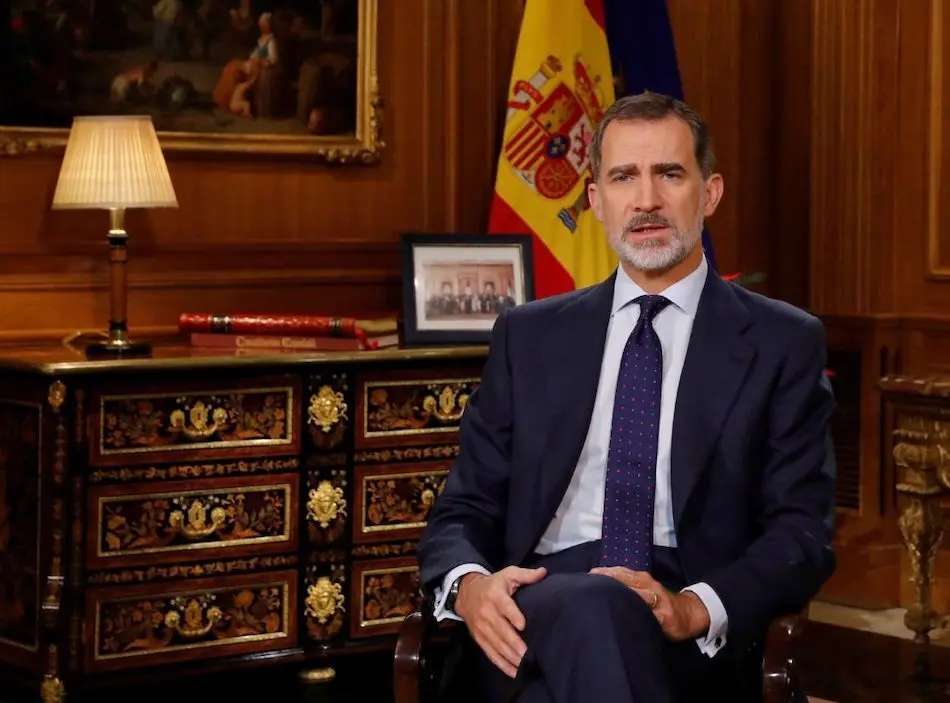 El rey Felipe VI  durante el discurso del 2019.