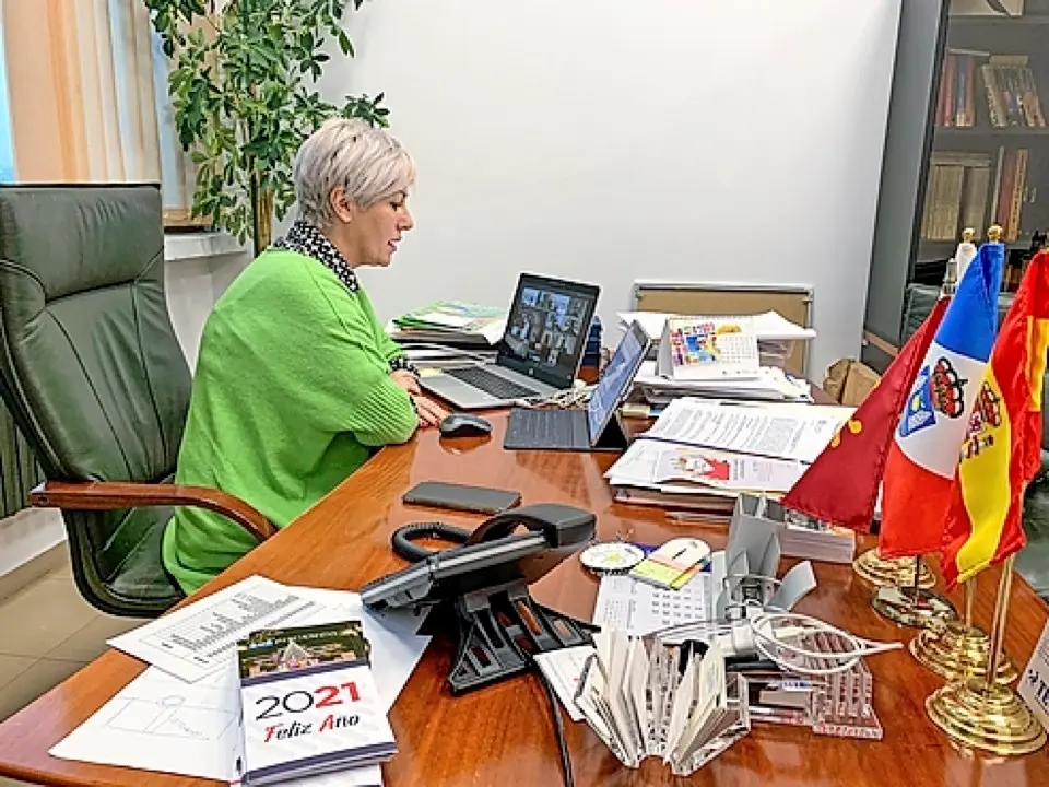 La alcaldesa de Polanco, Rosa D&iacute;az, en su despacho. / ALERTA