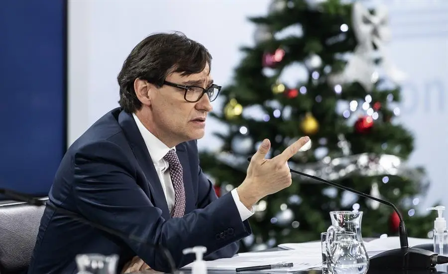 El ministro de Sanidad Salvador Illa, durante una rueda de prensa. EFE/Rodrigo Jim&eacute;nez/Archivo