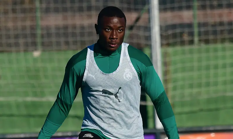 Patrick Soko, durante el entrenamiento de ayer en La Albericia. / Hardy