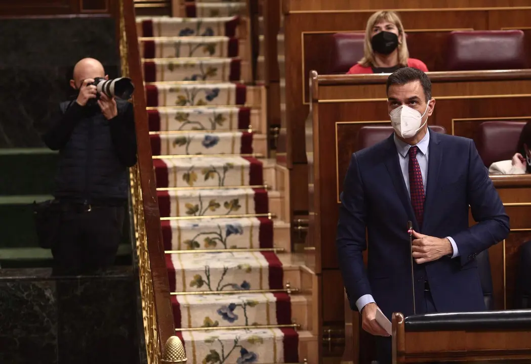 El presidente del Gobierno, Pedro S&aacute;nchez, durante una sesi&oacute;n de control al Gobierno