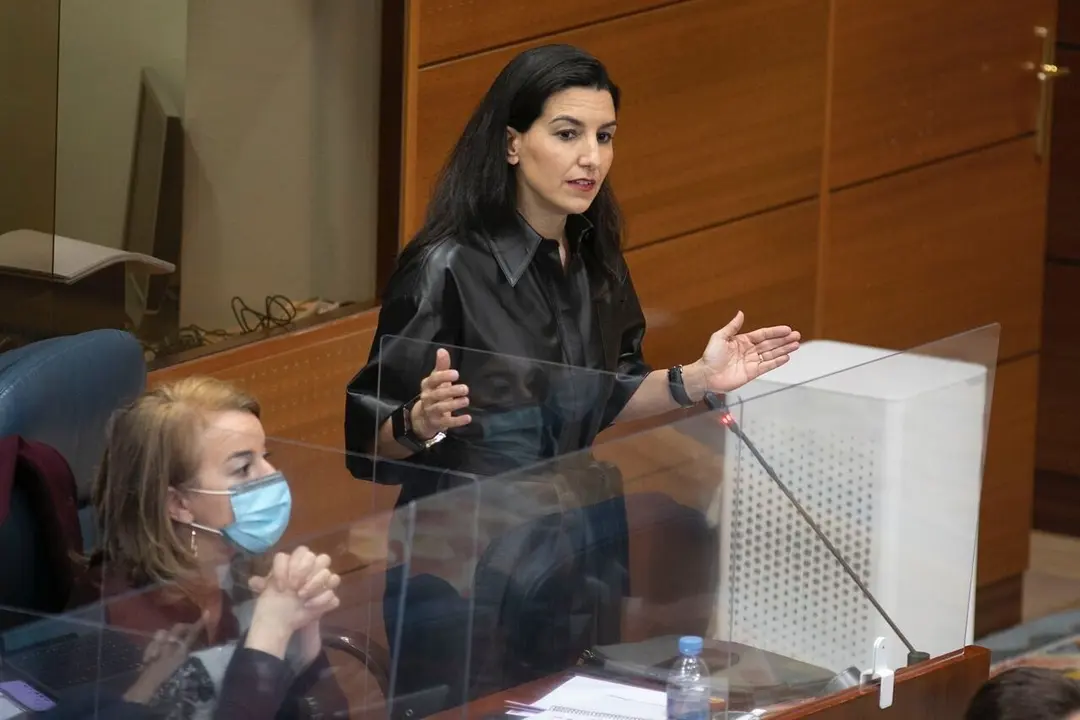 La portavoz de Vox en la Asamblea de Madrid, Roc&iacute;o Monasterio, durante el Pleno de la Asamblea de Madrid