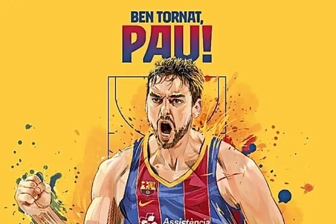 Imagen con la que el FC Barcelona dio ayer la bienvenida a Pau Gasol. / EP