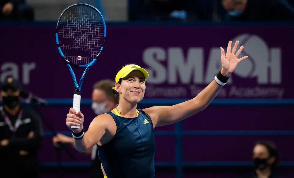 Garbine Muguruza tras lograr el pase a la semifinal del torneo de Doha. / E. PRESS