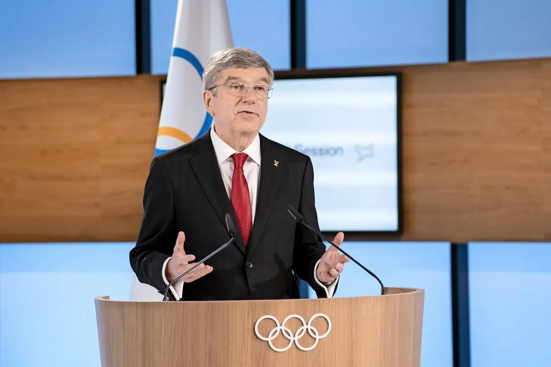 Thomas Bach ante la 137 Sesi&oacute;n del COI, reunida de forma telem&aacute;tica. / EUROPA PRESS