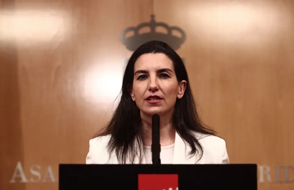 La portavoz de Vox, Roc&iacute;o Monasterio, comparece en rueda de prensa. / EDUARDO PARRA